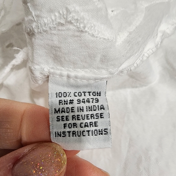 Me 2 Magic Anthro Midi Dress Eyelet White Bridal Smocked Tiered size Large - Picture 9 of 14